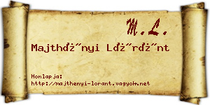 Majthényi Lóránt névjegykártya