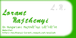 lorant majthenyi business card